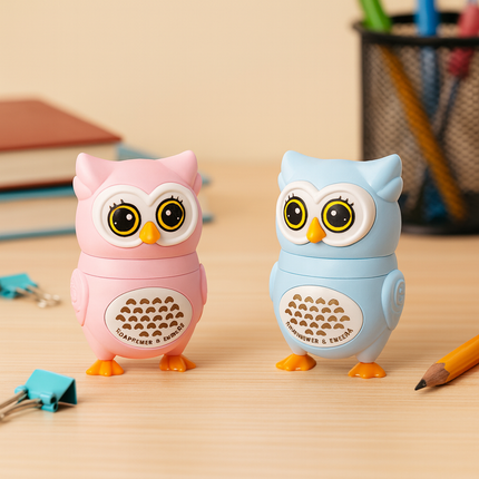 Kiqoo Owl Sharpener & Eraser 🦉✨