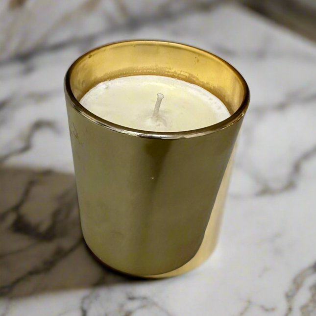 Golden glass jar scented candle - KIQOO
