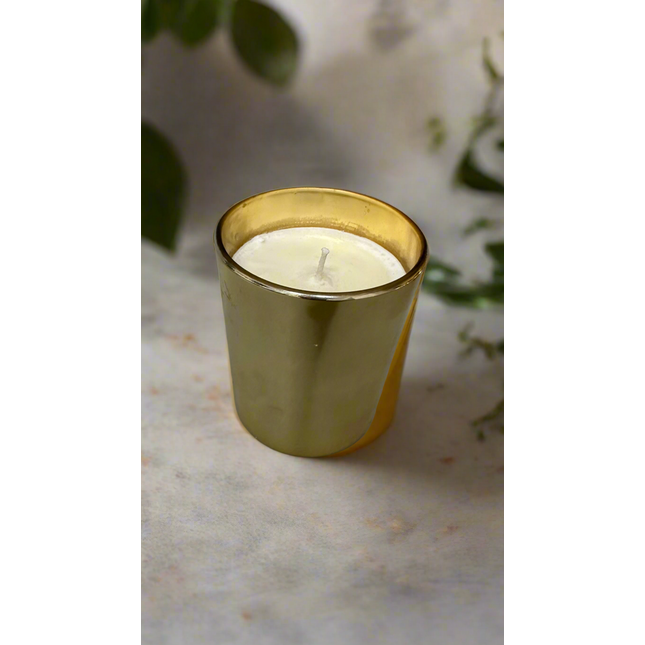 Golden glass jar scented candle - KIQOO