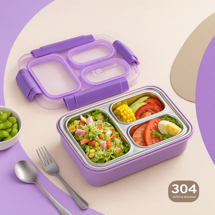 Kiqoo Bright Bite Bento Leak-Proof Lunch Box