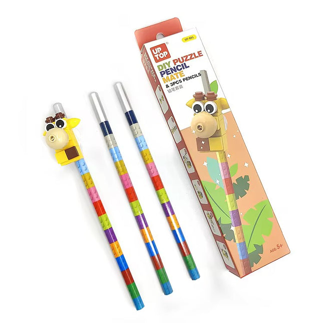 Lego Cartoon Pencil (4 pencils in one box)(Assorted)
