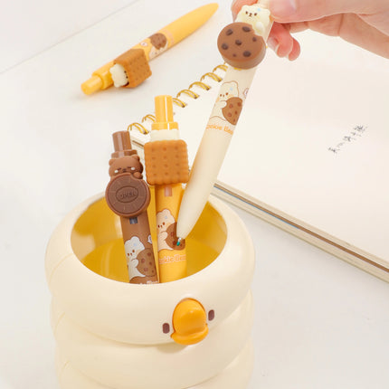 Cookie Bear Pen Set – Cute Dessert-Inspired Stationery 🍪🐻✏️
