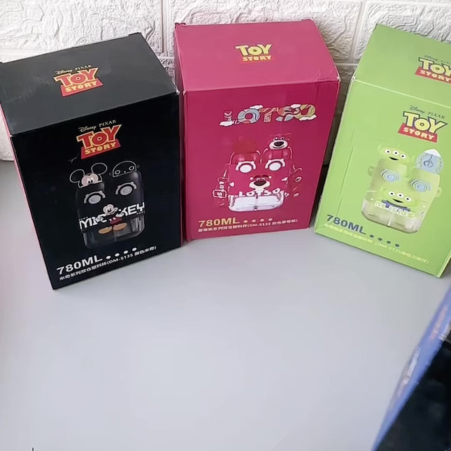 Cartoon Double Compartment Sipper Bottles with Strap